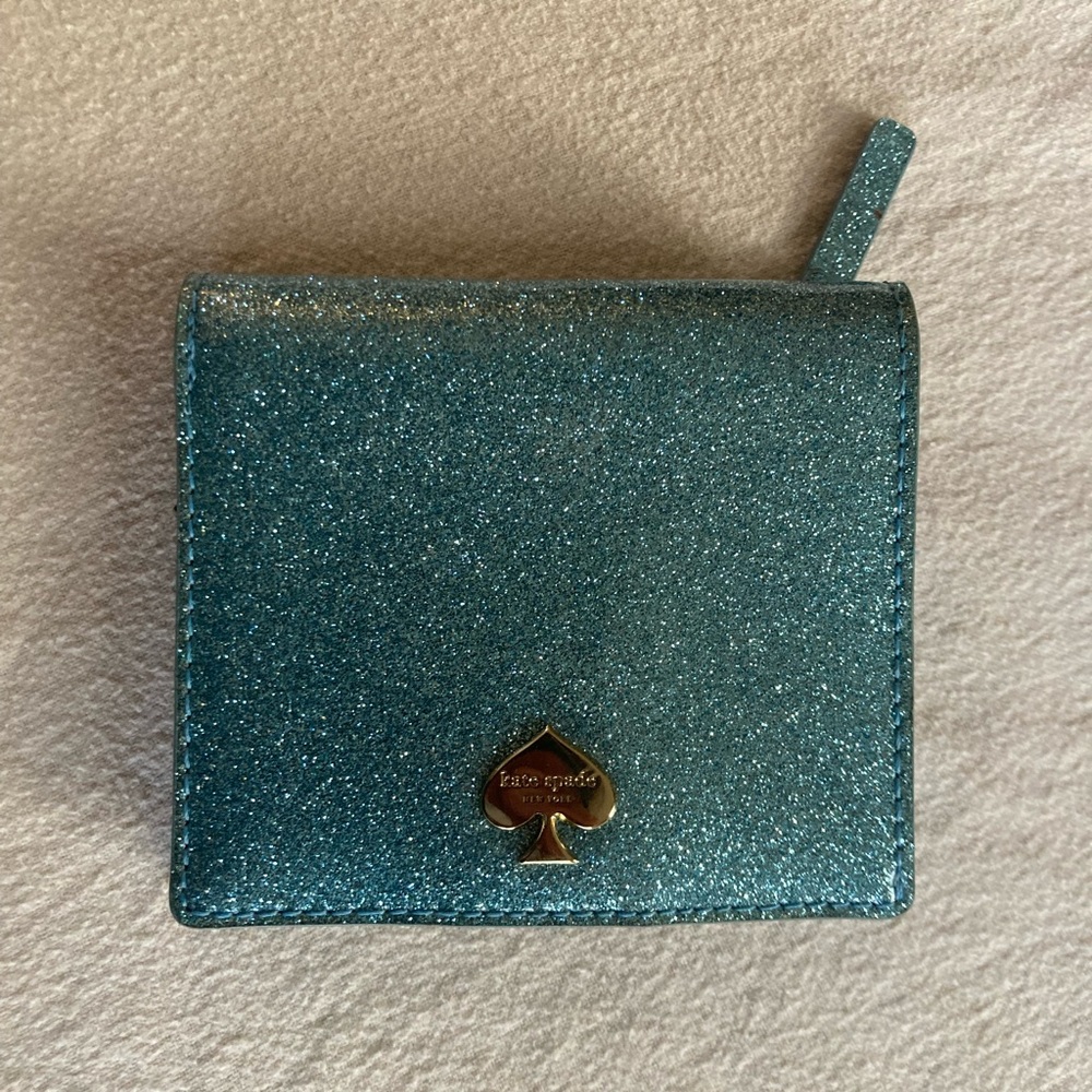 Kate Spade Teal Glitter Card Holder - Picture 6 of 16